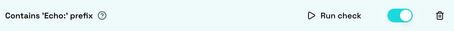 Run check button next to a single check