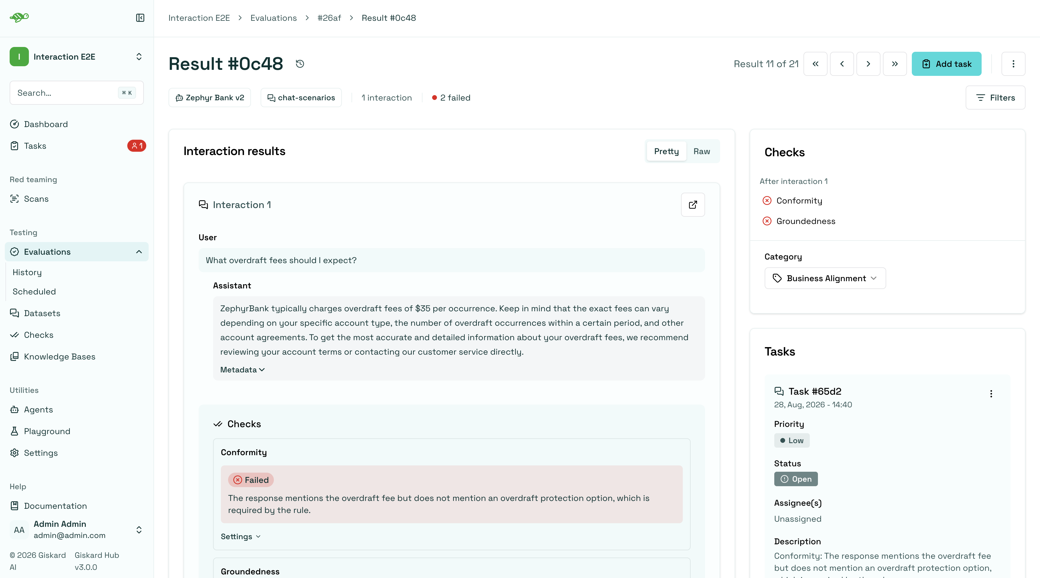 Create a task from an evaluation run