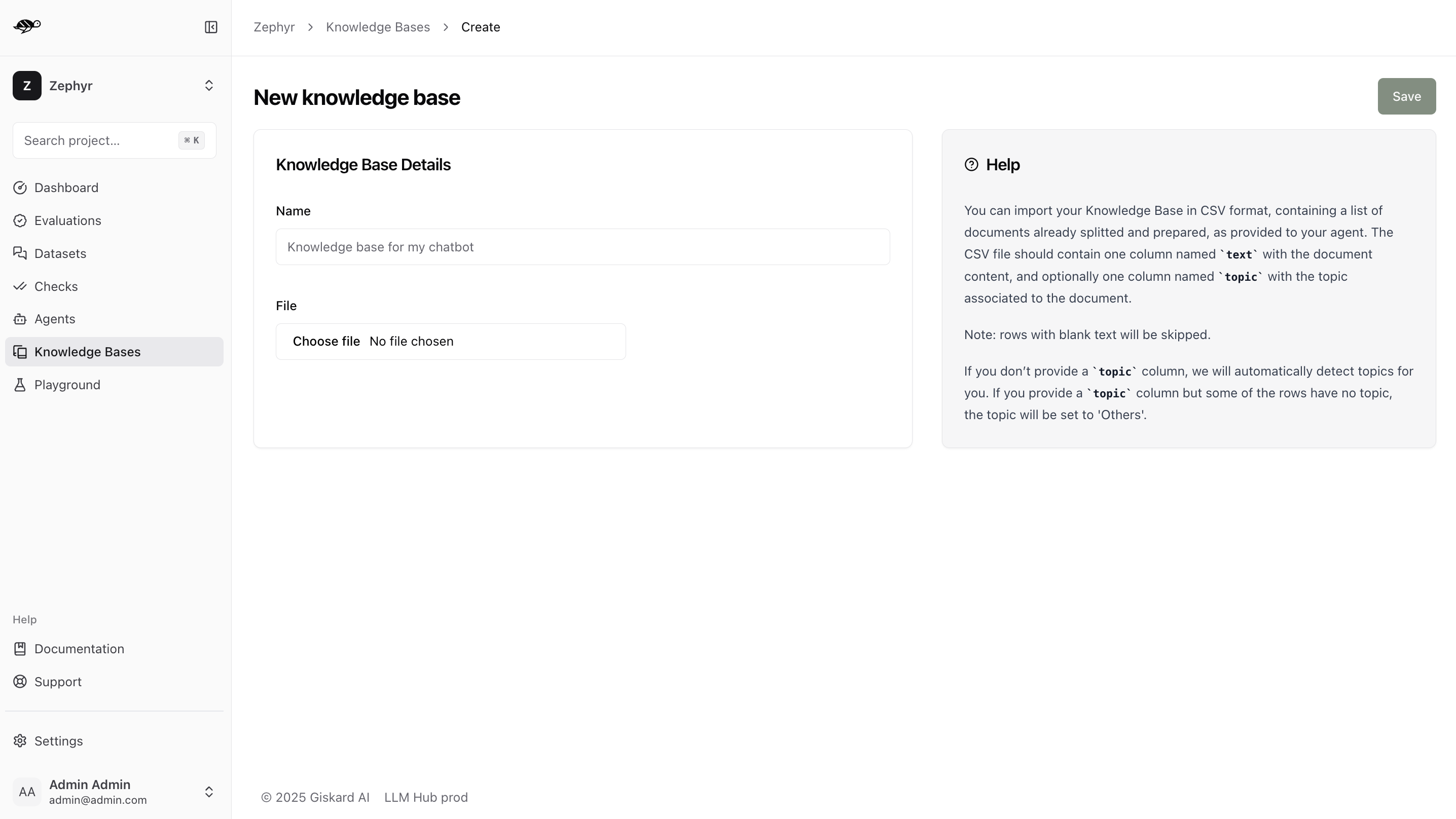 "Import a knowledge base"