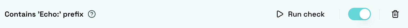 Run check button next to a single check